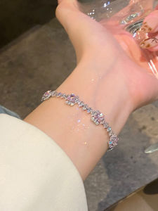 Sweet Romantic Pink Crystal Bracelet Womens Buckle Bracelet Best Friend Bracelet Luxury Exquisite Rope Jewelry Fashion Accessories