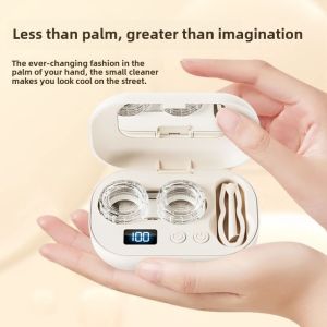 Portable Ultraviolet Protein Removal Contact Lens Cleaner Box High Frequency Rinse Device Invisible Eye Wear Care Accessory