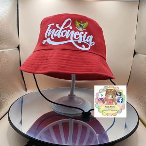 Topi Bucket Anak Laki-Laki Perempuan Sablon Indonesia HUT RI Umur 2-10 Tahun