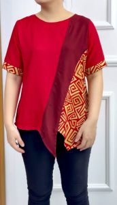 OS Ladies - Blouse Batik Wanita Kirei Atasan Jumbo Blus Cewek Combi Batik Model Baru