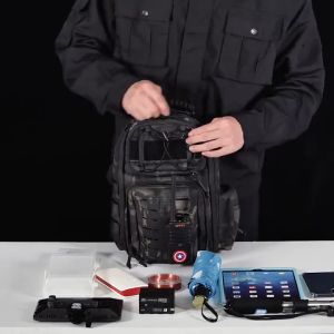 SILVER KNIGHT SK8037 Tactical Body Bag EDC Sling Bag Cordura Fabric with Paracord Cord Handle