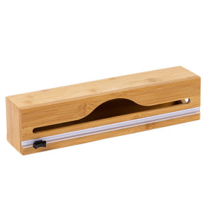 Foil Dispenser With CutterWall Mounted Bamboo-Foil Cling Film CutterKitchen Wrap DispenserKitchen Organization