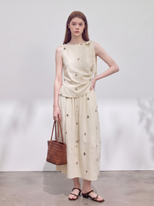 GULILI | Floral Embroidered Sleeveless Dress Set