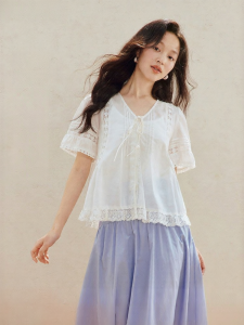 INMAN | French Design Heavy Embroidery Womens Shirt Linen Tencel