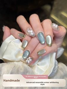 MONLEYTA | Handmade Nail Art Stickers Summer Collection Short Length Finished Product High-End Feelings Purely Designed Nail Tips