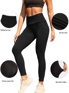Quần Legging Nữ Cạp Cao Co Giãn Tốt Siêu Mềm Không Lộ Thích Hợp Cho Tập Luyện Yoga Chạy Bộ Thể Thao Dài Đến Mắt Cá Chân