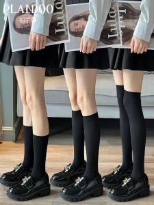 Black Leggings Socks Women Summer Thin Mid-Calf Long Tube Stockings over Knee Slimming Pressure Socks Jk Half Leg Socks