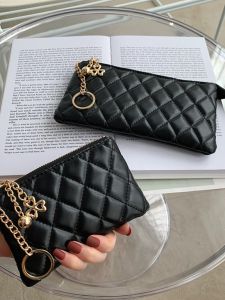 Fashionable Long Soft Leather Wallet 2025 New Womens Mobile Phone Bag Key Chain Coin Purse Short Size Coin Purse Horizontal Shape