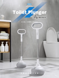 Ecoco Toilet Plunger Powerful Suction Toilet Drain Force Plunger for Stubborn Clogs Splash-Free Design