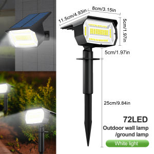 NEWSTYLE | 72/68 LED Solar Landscape Spotlights Lights Outdoor 2-in-1 Garden Outdoor Solar Powered Wall Light 3 Mode Front Door Backyard