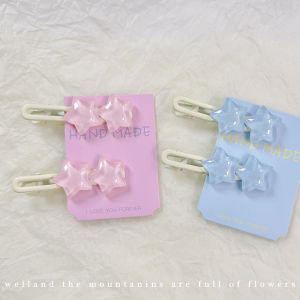 กิ๊บติดผมรูปดาวสีใสสำหรับเด็กผู้หญิง สไตล์เกาหลี ดีไซน์ใหม่ปี 2024 กิ๊บติดผมแบบด้านข้าง กิ๊บติดผมสำหรับเด็ก BB