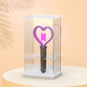 Acrylic Support Rods Storage Box Transparent Display Case for Concerts Fan Assistance Sticks Dust Proof Desktop Organizer