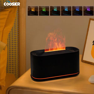 Air Aroma Humidifier USB Desktop Flame Humidifier for Home Mini Air Humidifier Fragrance Essential Oil Diffuser with Night Light