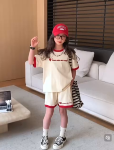 Đồ bộ bé gái từ 18-45kg quần áo bé gái 4-14 tuổi mẫu TRÁI TIM sang chảnh cá tính quần áo trẻ em chất liệu thoáng mátmay kĩ