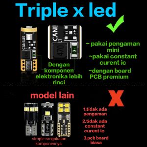 lampu t10 led triple x lampu senja sein kabin doortrim pintu plat nomor
