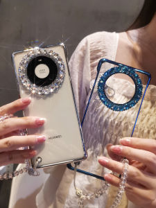 เคสโทรศัพท์มือถือแบบโปร่งใสหรูหราสำหรับ Huawei Mate40 pro เคสโทรศัพท์มือถือแบบเจาะเพชรสำหรับผู้หญิง Mate60 pro Crystal Gem Mate40e