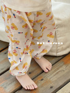 Breathable Pure Cotton Mosquito-Resistant Pants for Boys And Girls Summer Long Trousers Korean Style Childrens Clothing