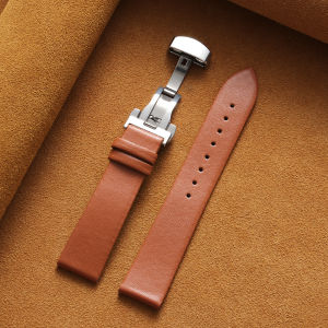 12mm 14mm 16mm 18mm 19mm 20mm 21mm 22mm Retro Genuine Calfskin Strap Men Women Butterfly Buckle Watchband Soft UniversalBracelet