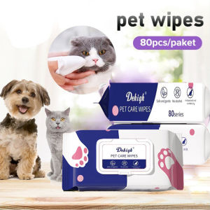 Multipurpose Pet Wet Tissue 80PCS Soft Cat Wet Wipes Anti Bacterial Premium Cat Dog Grooming Wet Wipes