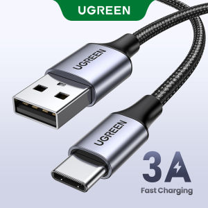 UGREEN USB C Cable 3A USB Type C Quick Charge Cable with 56Ω QC 3.0 Fast Charging for Car Play Samsung S25 S24Ultra Note10 S10 A80 Huawei P30 Nokia 7.1 Redmi Note 7 Nintendo Switch etc Nylon Braided