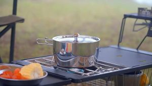 Nồi cắm trại thép không gỉ 3 lớp 2-3 người Campingmoon CC-18