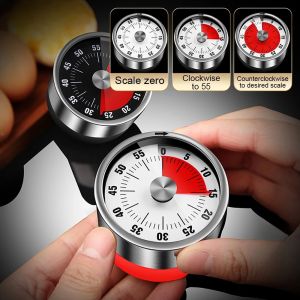 Countdown Reminder Magnetic Mechanical Visual Timers Classroom Baking Clock for Teaching Meeting Kitchen Cooking Baking Working
