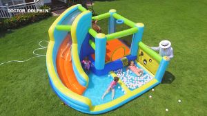 🔥READY STOCK🔥 Childrens inflatable castle indoor and outdoor large park trampoline slide jumping family playground