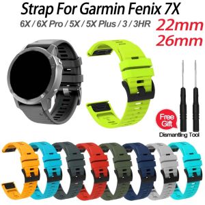 26mm 22mm QuickFit Strap For Garmin Fenix 7X Pro 6 5 X 6Pro Plus 3HR Band For Approach S62 S60 Forerunner 935 945 745 Enduro 3