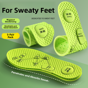 XIANZHAO | Anti-Odor Breathable Absorbent Antimicrobial Deodorizing Fragrant Massaging Mens Cushioning Insoles