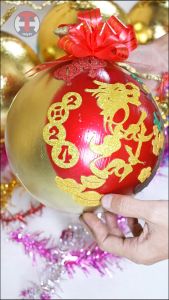 Hình dán kim tuyến TRANG TRÍ TẾT 2024[Trang trí dưa dừa bưởi thư pháp ngày tết]ThanghaCalligraphy