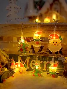 Đèn Dây Trang Trí Giáng Sinh LED Với Thiết Kế Ông Già Noel Và Người Tuyết Cổ Điển Hoạt Động Bằng Pin Dùng Cho Phòng Cây Thông Cửa Sổ Đồ Trang Trí Ngày Lễ