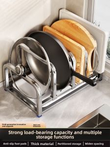 B&W | Multifunctional Storage Rack for Knives Chopping Boards and Pots Stainless Steel