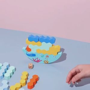 Kids Wooden Balance Stacking Toy Early Learning Montessori Toys