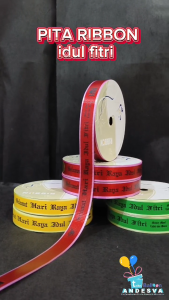 Pita Ribbon Idul Fitri / Pita Roll Selamat Hari Raya Idul Fitri / Pita Parcel Lebaran / pita kado