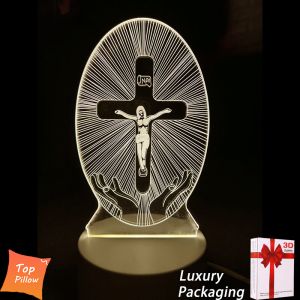TopPillow 3D Acrylic Night Lights Creative Christmas LED Table Lamp For Gift 3D Lights Xmas Decoration
