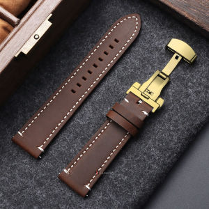 Genuine Calfskin Leather Watch Band Butterfly Buckle 18mm 19mm 20mm 21mm 22mm 24mm Strap Casual Business Replacement Wrist Bands