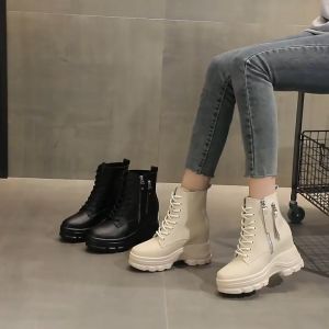 Bốt da thật cổ ngắn đế xuồng 9cm 760-4145