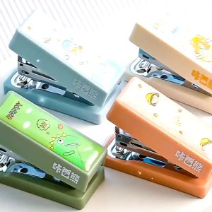 Mini Stapler Pupil Portable Small Set Cartoon Cute Childrens Learning Bookbinding Stationery stapler Office supplies