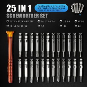 25-in-1 Precision Screwdriver Set For Electronics Repair - Portable And Multifunctional Tool Kit Mini Screwdrivers For Repairs