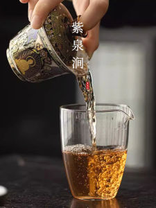 Handmade JOJOS L. PD. Purple Spring Gap Black Tangka Tea Cup with Lid Bowl Ceramic Chinese Style Tea Set from Mainland China