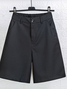 High Waist Wide Leg Five-Quarter Length Thin Suit Shorts for Women Casual Style Summer New Arrival plus Size Pocket Handkerchief