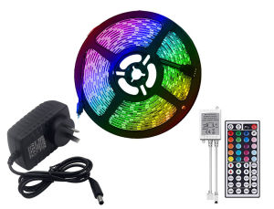 Waterproof 5M 24W RGB SMD Light LED Strip 44KEY String Lights Outdoor Decorative Lighting Easy Install No Drilling Required