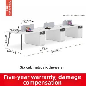 Simple Modern Style Office Desk with Partition Complete Set