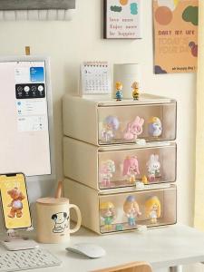 Transparent Drawer Style Storage Box for Figurines And Cosmetics Dustproof Home Desktop Organizer by DecoHub Display Case