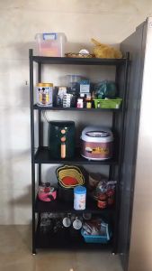 Kệ lò vi sóng 4 tầng kệ để đồ nhà bếp khung thép đen 60x120cm kệ inox304 để đồ gọn gàng tiện lợi