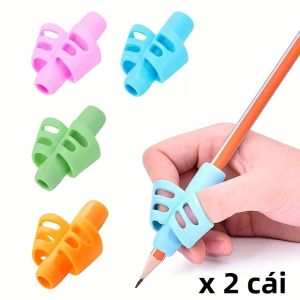 2 Chiếc Bút Chì Viết Bằng Silicon Màu Ngẫu Nhiên Dụng Cụ Hỗ Trợ Cầm Bút Thiết Bị Chỉnh Tư Thế Viết Cho Việc Học Và Luyện Tập