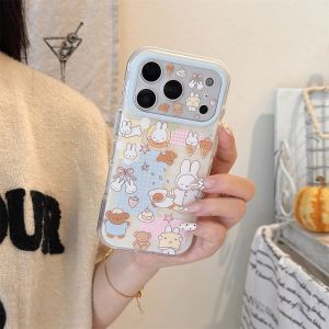 Miffy | Ốp Điện Thoại Hoạt Hình Gấu Kawaii Thỏ Miffy Chống Sốc Dễ Thương Kèm Móc Khóa Tương Thích Với iPhone 17 17 Pro 16 16 Pro Max 15 Max