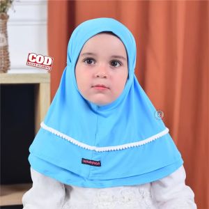 COD Kerudung Hijab Jilbab Bayi Perempuan Anak Baru Lahir Newborn Lucu Model Pompom Mybabyhijab