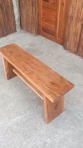 ม้านั่งไม้สะเดาท็อปแผ่นเดียว หรือม้านั่งยาว คุณค่า ขา ไม้ เก้าอี้ กลางแจ้ง เก้าอี้สนาม ม้านั่งไม้ Bench Chair Wood ตามที่คุณค่าใช้