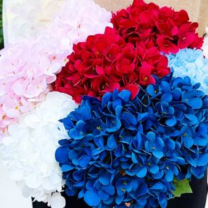 ช่อดอกไฮเดรนเยียสีชมพูดอกไม้ประดิษฐ์ขนาด58ซม. ดอกไม้ตกแต่งงานแต่งงานปลอมห้องนั่งเล่นกิ่งไฮเดรนเยียเครื่องประดับโต๊ะ